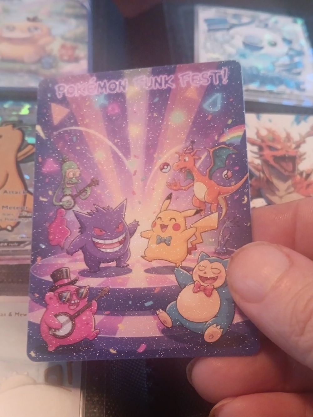 Pokémon Punk Fest Holographic Promo Card - Colorful Purple Party Art